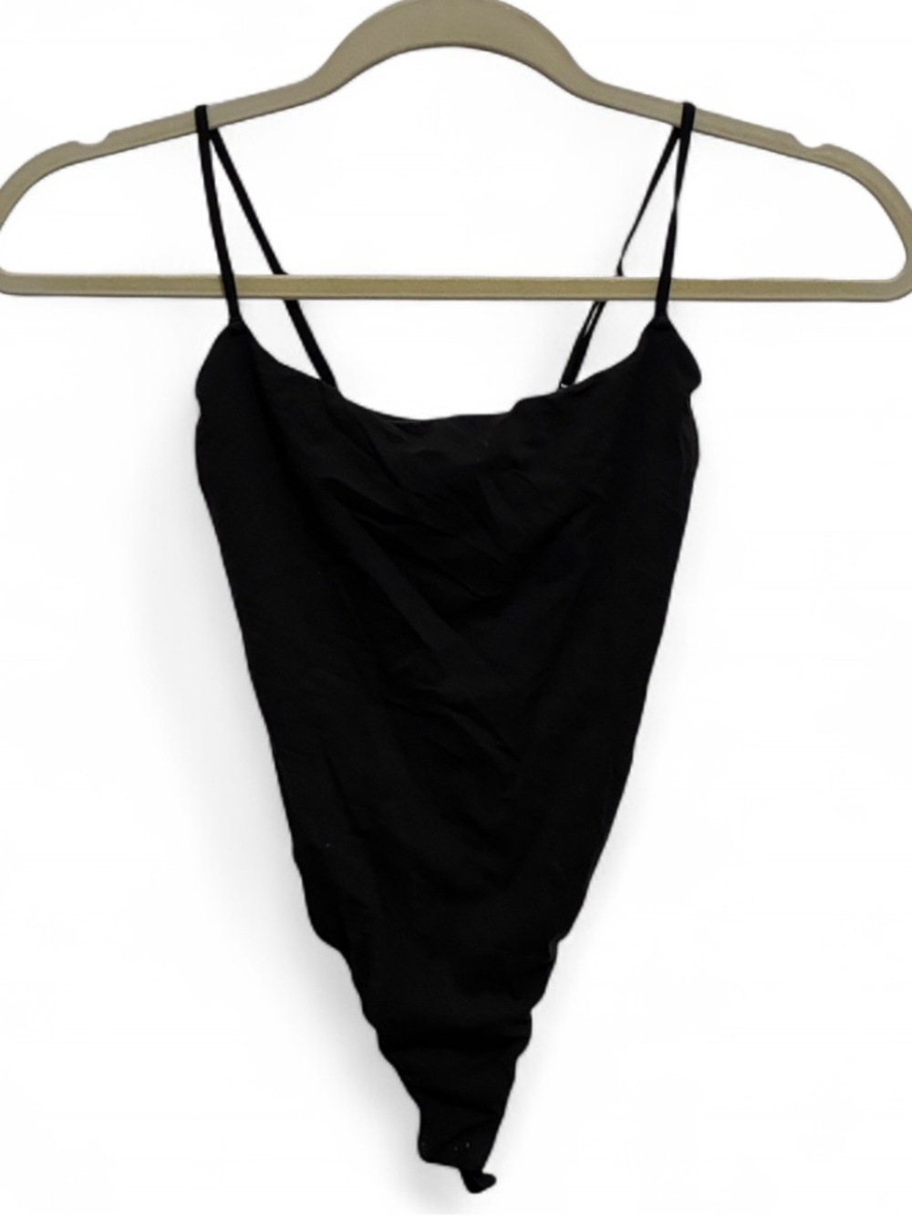 SKIMS Dark Gray Fitted Bodysuit with Thin Straps